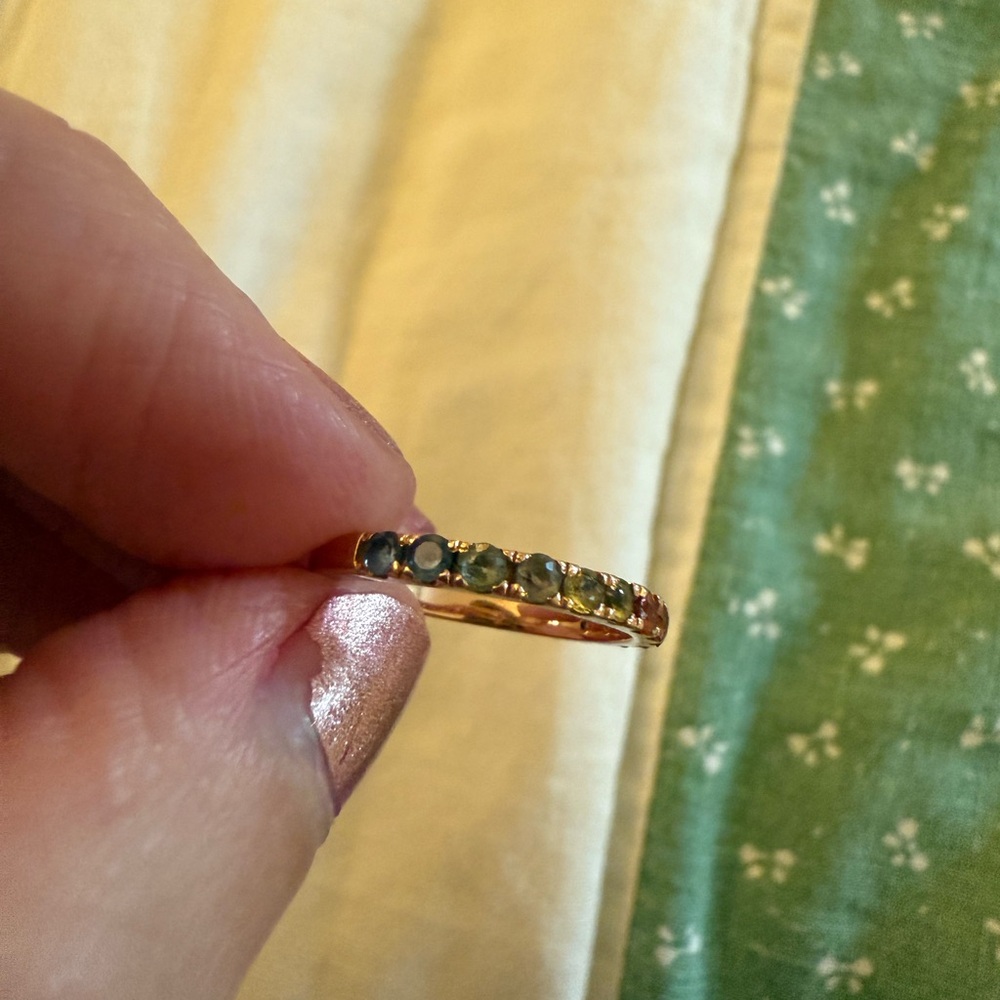 Catbird Sofia Zakia Rainbow Stardust Ring + Bonus Matching Rainbow Band Size 3.5 - Picture 8 of 11